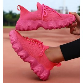Women's Pink Mesh Breathable Exercise Balance Training Shoes
