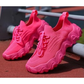 Women's Pink Mesh Breathable Exercise Balance Training Shoes