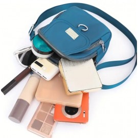 Multi-Layer Casual Crossbody Bag with Adjustable Straps