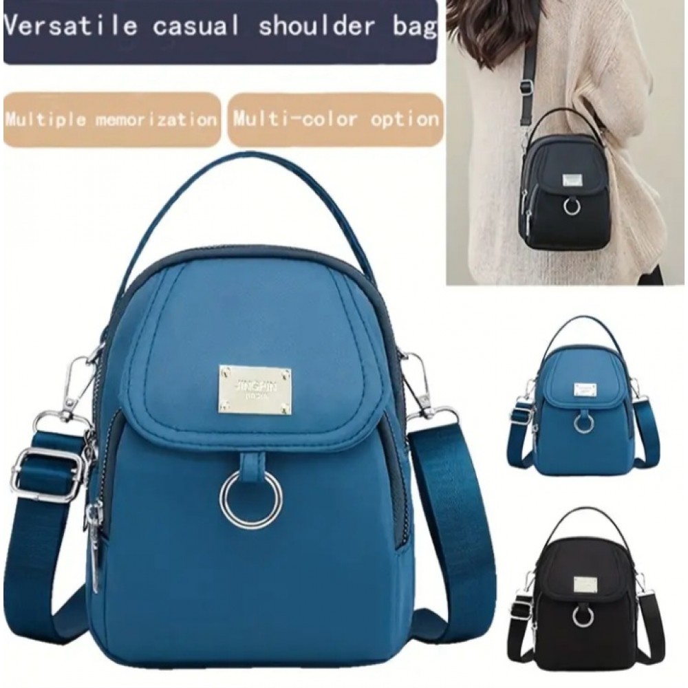 Multi-Layer Casual Crossbody Bag with Adjustable Straps