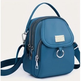 Multi-Layer Casual Crossbody Bag with Adjustable Straps