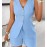 Women's V-Neck Single-Breasted Sleeveless Top and Leased Up Short Set