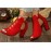 Women's Vibrant Red Knit High Heel Sandals