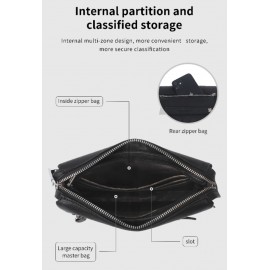 Genuine Leather Anti-Theft Smart Handbag for Men