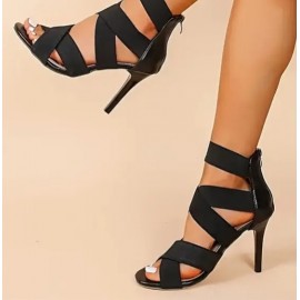 Women's Stylish Strappy Stiletto Heel Slip-On Shoes