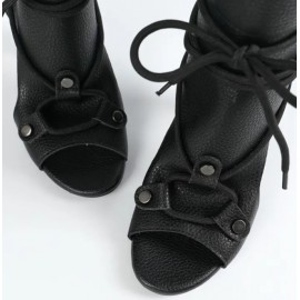 Women's Black High-End Back Zipper Banquet Shoes