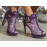 Women's Stylish High Heel Block Ankle Strap Lace Boots