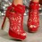 Women's Stylish High Heel Block Ankle Strap Lace Boots