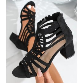Women's Elegant High Heel Black Fishnet Boots