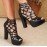 Women's Elegant Lace-Up High Block Heel Shoes