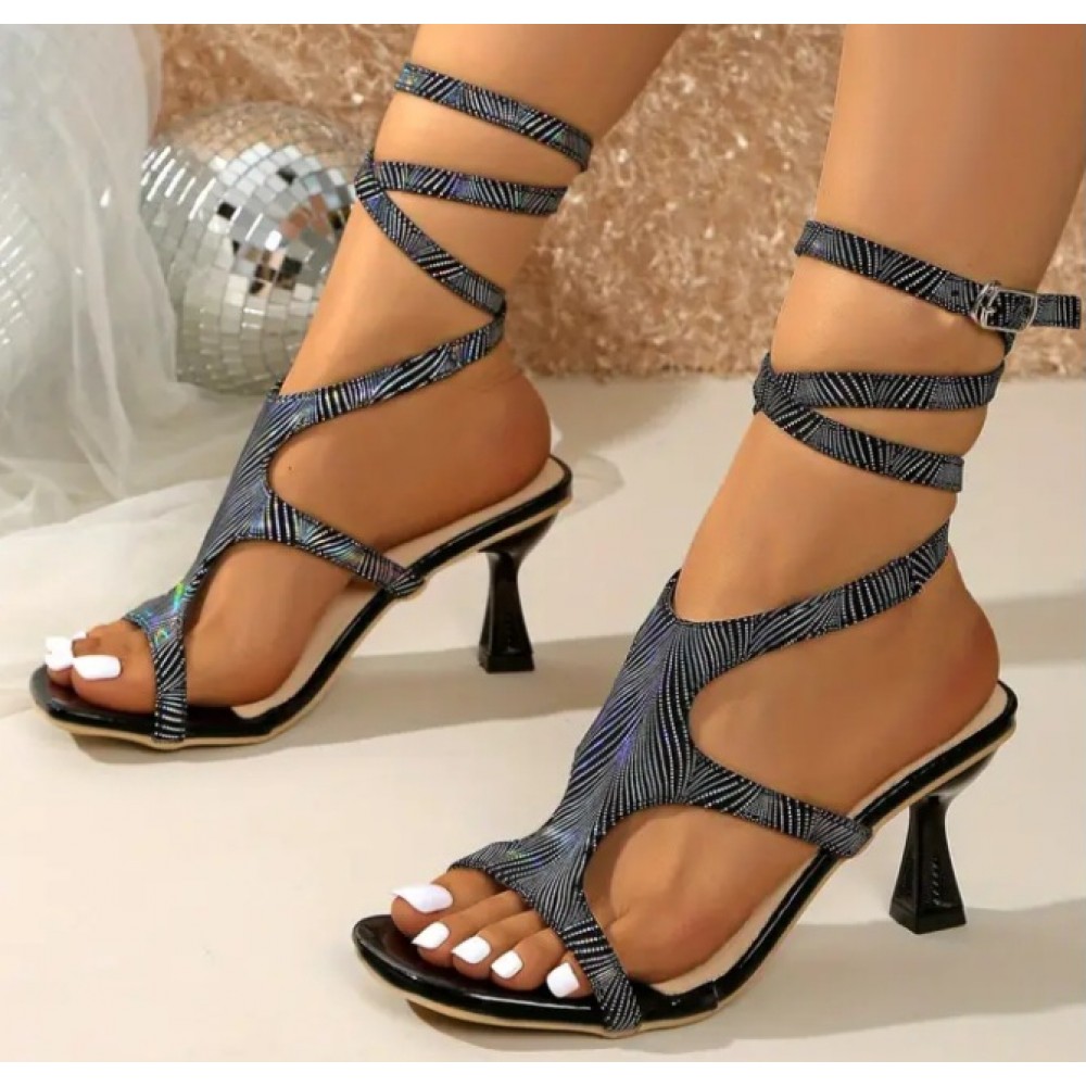 Women's Elegant High Heel Stiletto Crisscross Strap Sandal Shoes