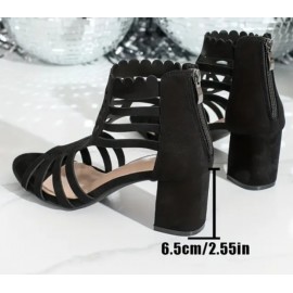Women's Elegant High Heel Black Fishnet Boots