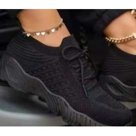 Lace-Up Vulcanized Platform Sneakers
