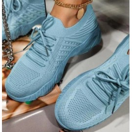 Lace-Up Vulcanized Platform Sneakers