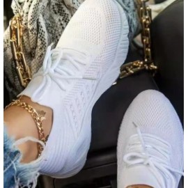 Lace-Up Vulcanized Platform Sneakers