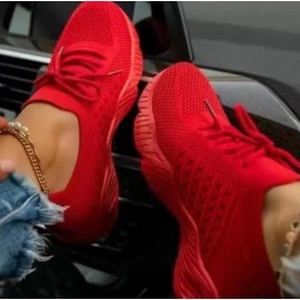 Lace-Up Vulcanized Platform Sneakers