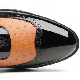 Genuine Leather Two-Tone Slip-On Loafers
