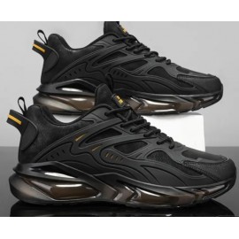 Men Breathable Non-Slip All Black Sneakers
