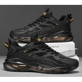 Men Breathable Non-Slip All Black Sneakers