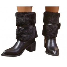 Women's Stylish Mid-Calf with bow platform high heel winter boots