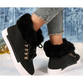 Women''s Winter Warm Faux Collar Stylish Snow Boots