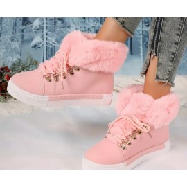 Women''s Winter Warm Faux Collar Stylish Snow Boots