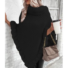 Women's Light Weight Faux Fur Oversized Cape Sweater Shawl