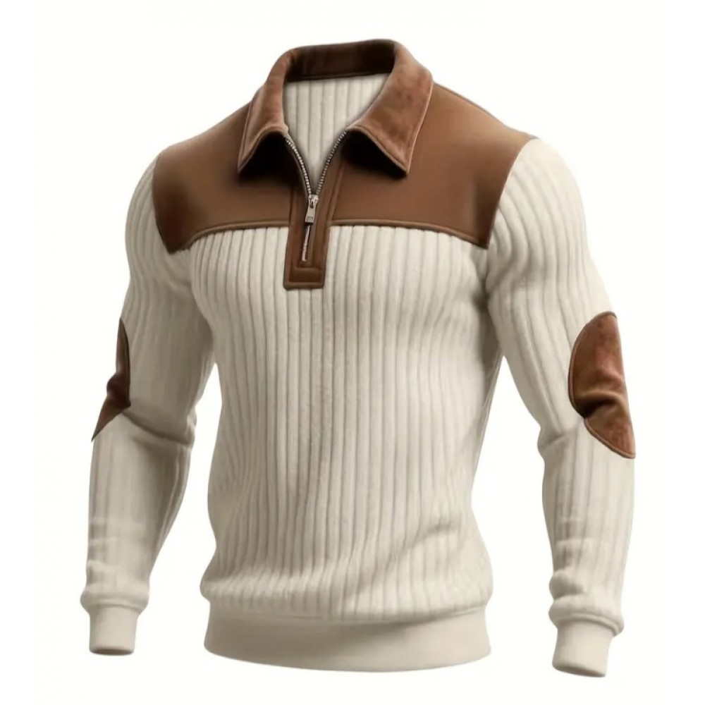 Men's Casual Pullover Stand Collar Winter Sweater