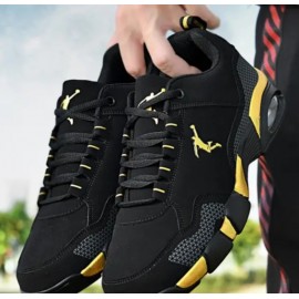 New Men's Black and Gold Casual Cushioned Low-Top Slip-On Basketball Sneakers