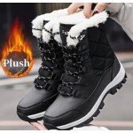 Women's High-Top Anti-Slip Faux Fur Snow Boots