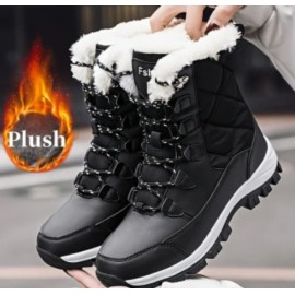 Women's High-Top Anti-Slip Faux Fur Snow Boots