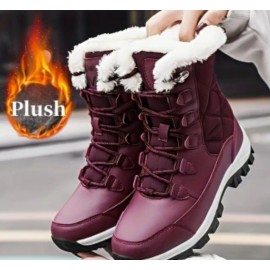 Women's High-Top Anti-Slip Faux Fur Snow Boots