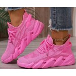 Women's Pink Lightweight Casual Slip-On Platform Running Sneakers