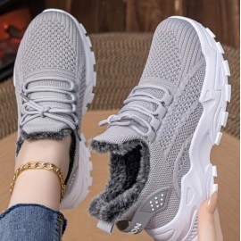 Women's Winter Warm plush-lined cushioned low top casual sneakers