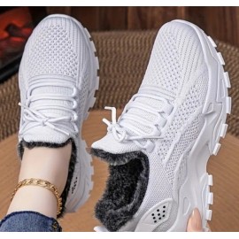 Women's Winter Warm plush-lined cushioned low top casual sneakers