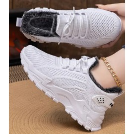 Women's Winter Warm plush-lined cushioned low top casual sneakers