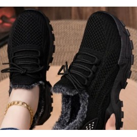 Women's Winter Warm plush-lined cushioned low top casual sneakers