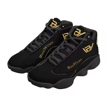 Russ Wears Official Black on Black Casual Running Sneakers
